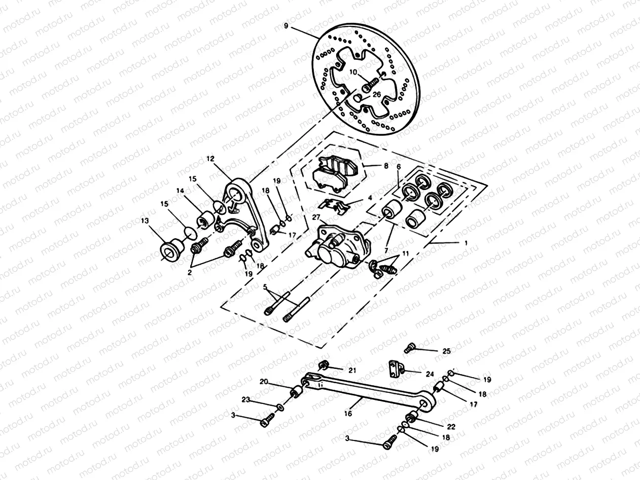 Rear Brake Caliper & Disc