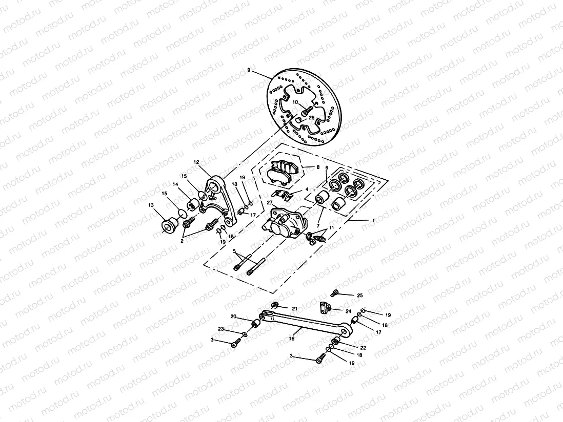 Rear Brake Caliper & Disc