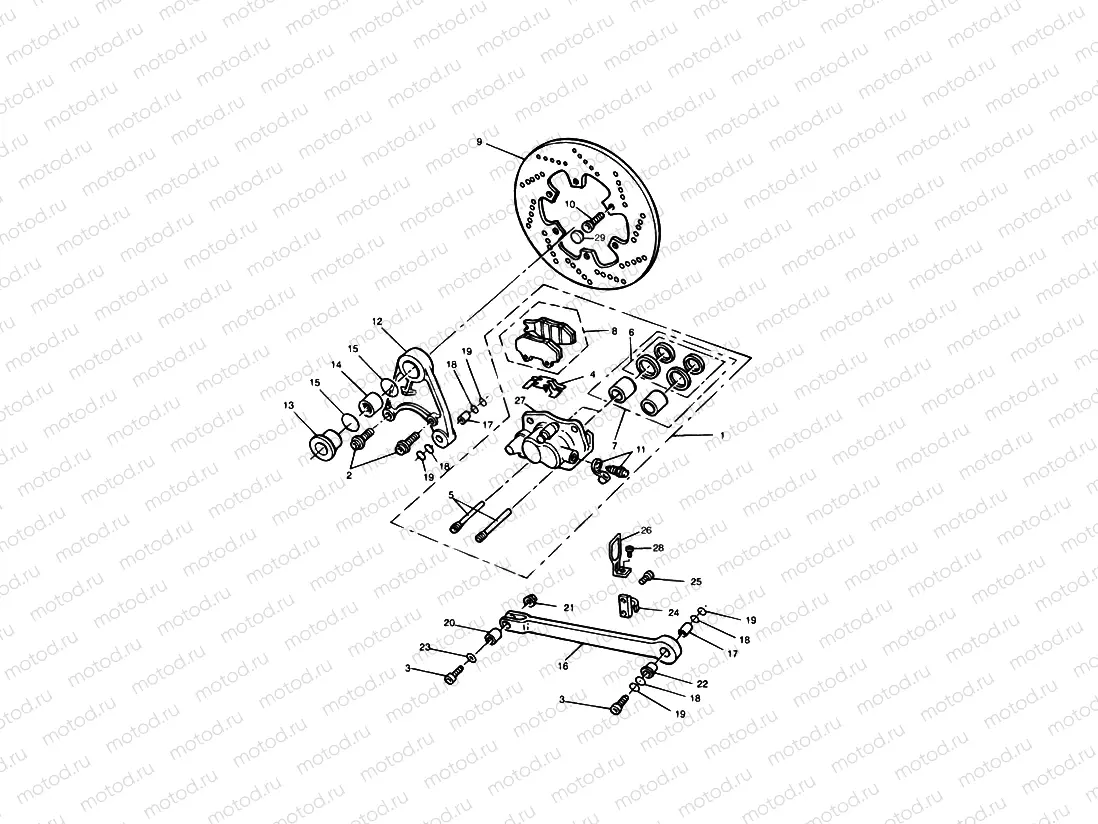 Rear Brake Caliper & Disc