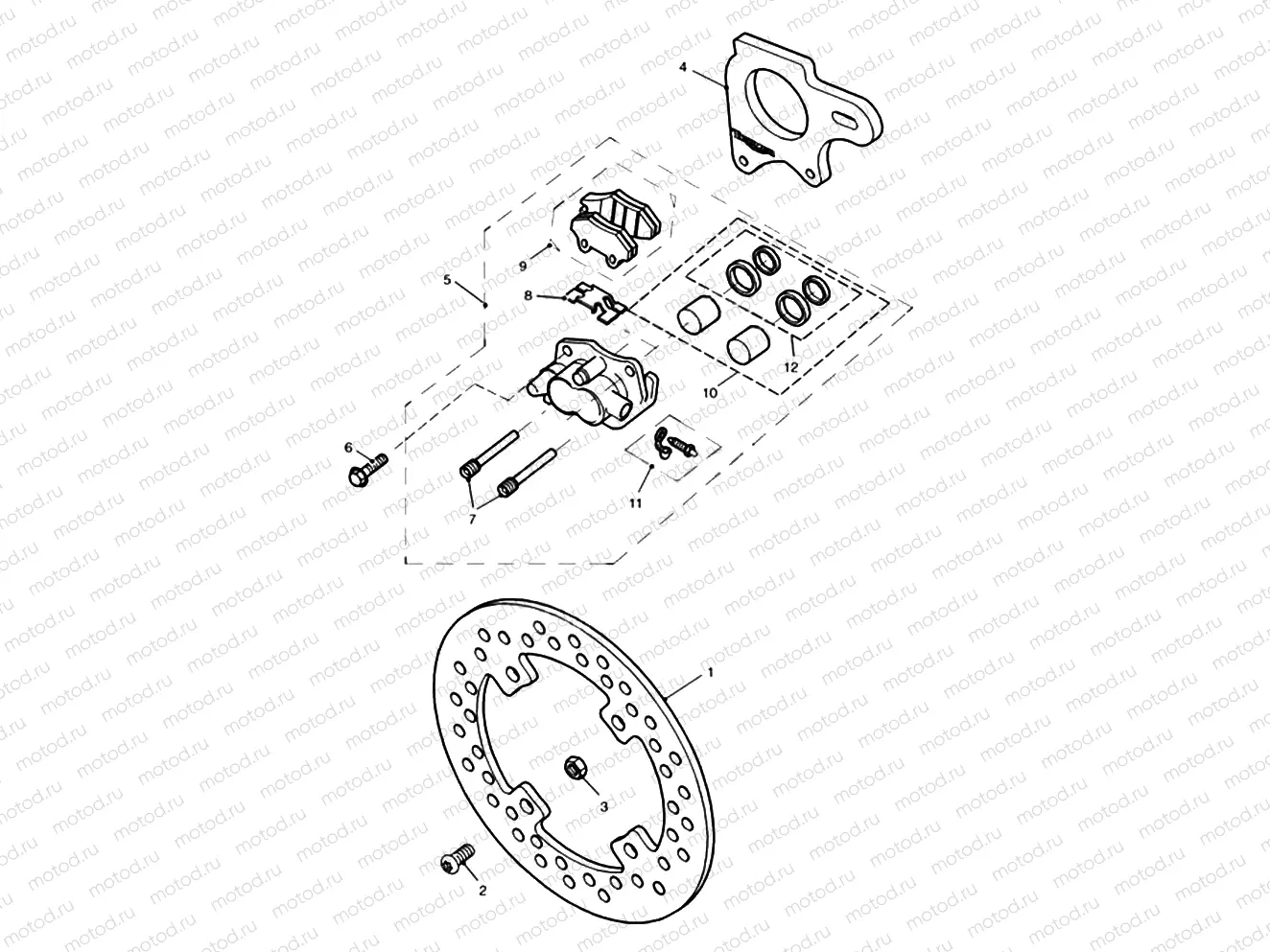 Rear Brake Caliper & Disc