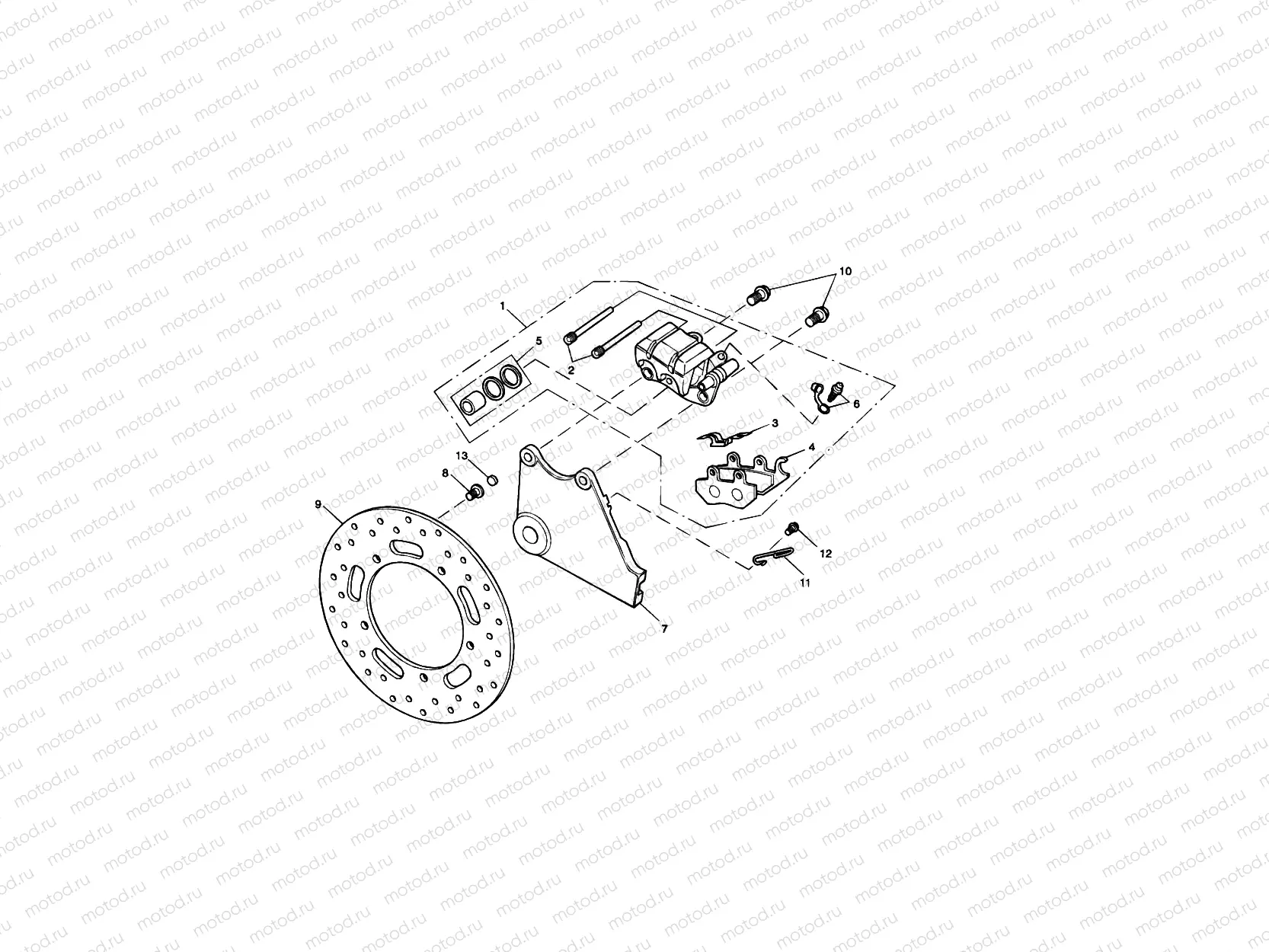Rear Brake Caliper & Disc