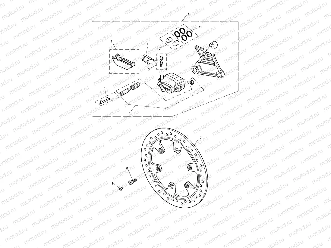 Rear Brake Caliper & Disc