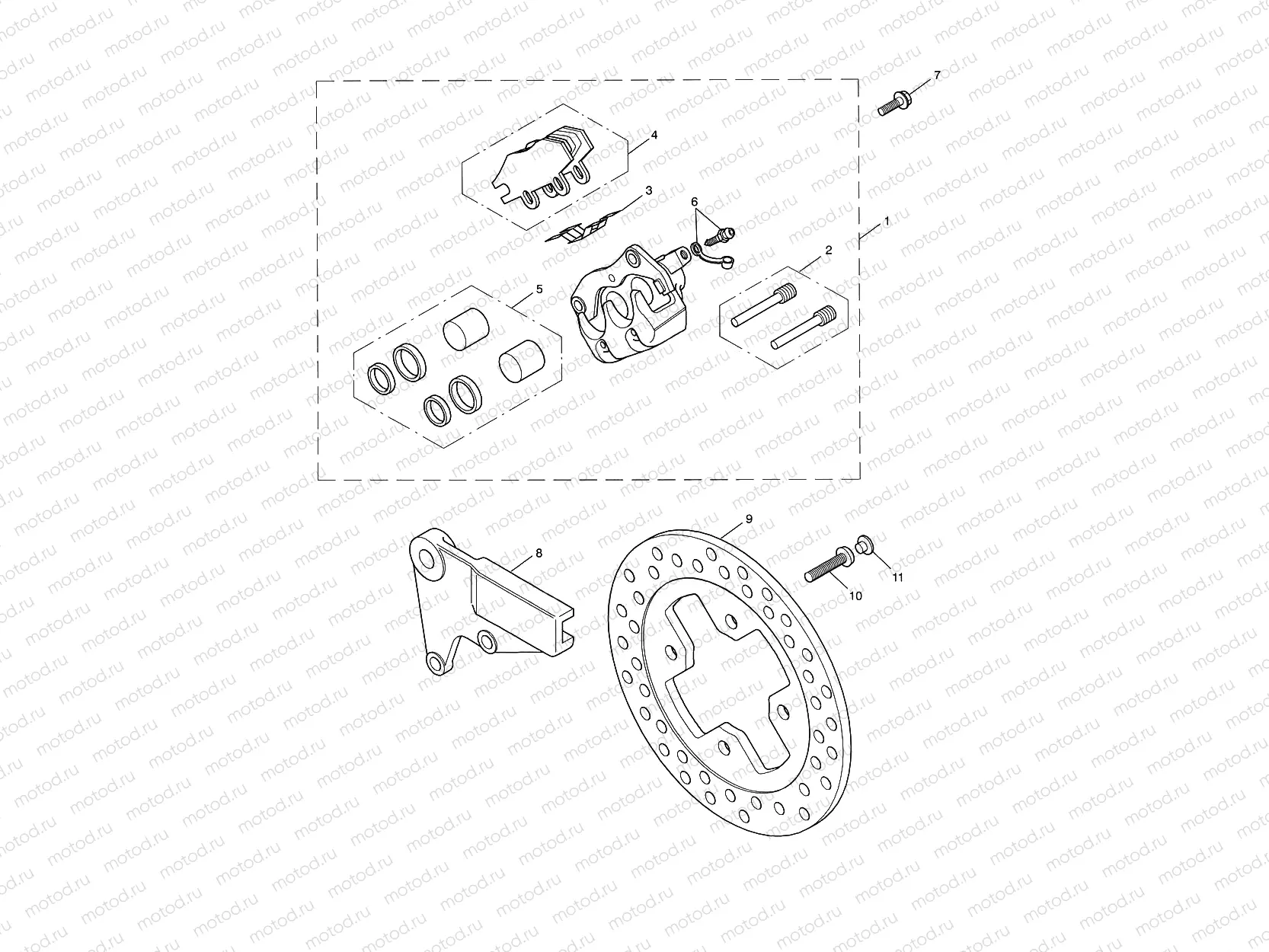 Rear Brake Caliper & Disc