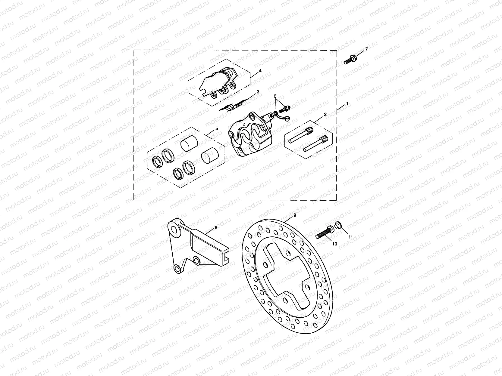 Rear Brake Caliper & Disc