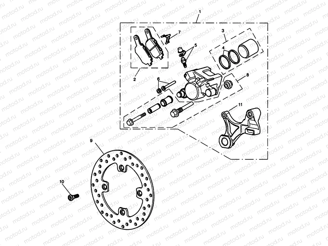 Rear Brake Caliper & Disc