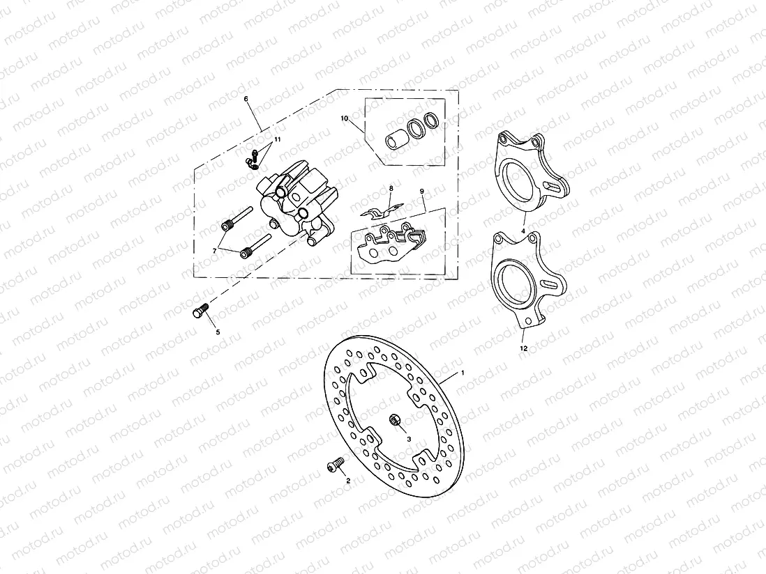 Rear Brake Caliper & Disc