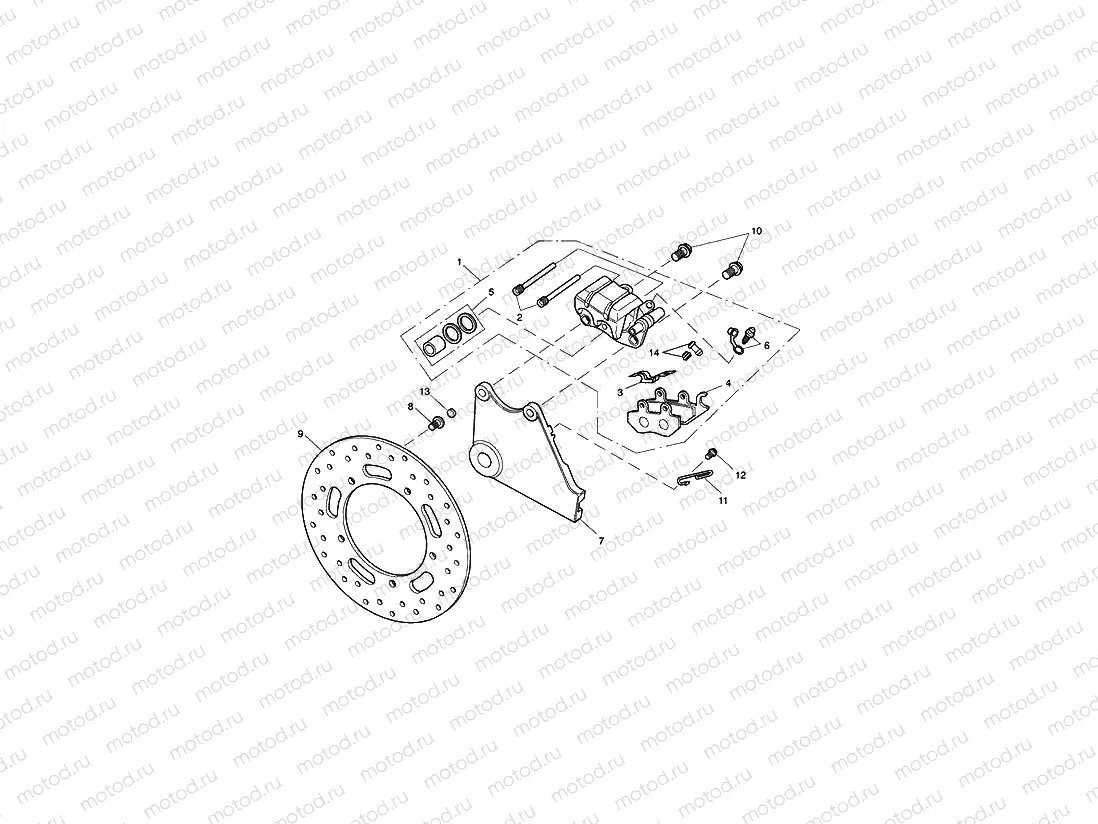 Rear Brake Caliper & Disc