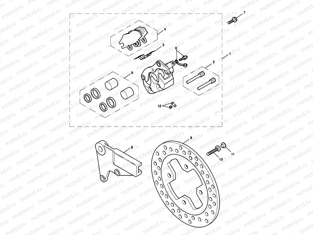 Rear Brake Caliper & Disc