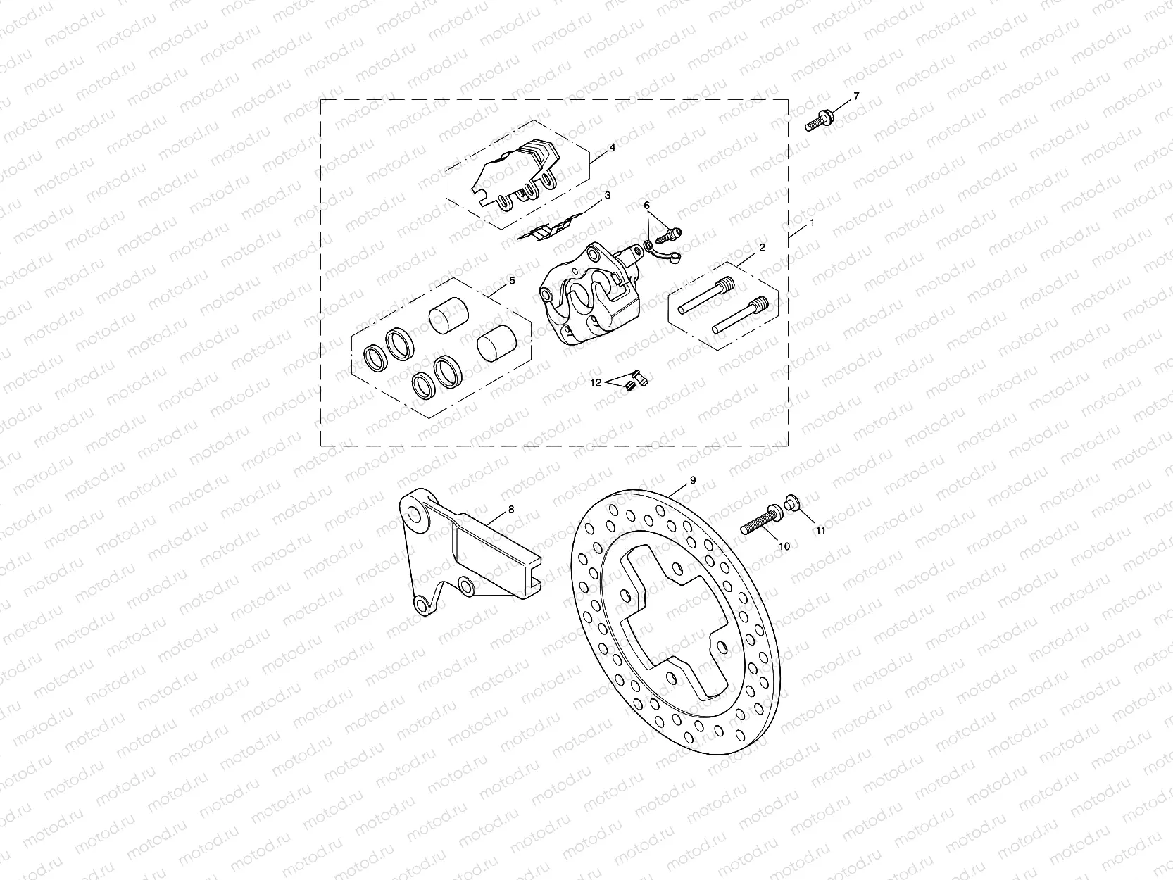 Rear Brake Caliper & Disc