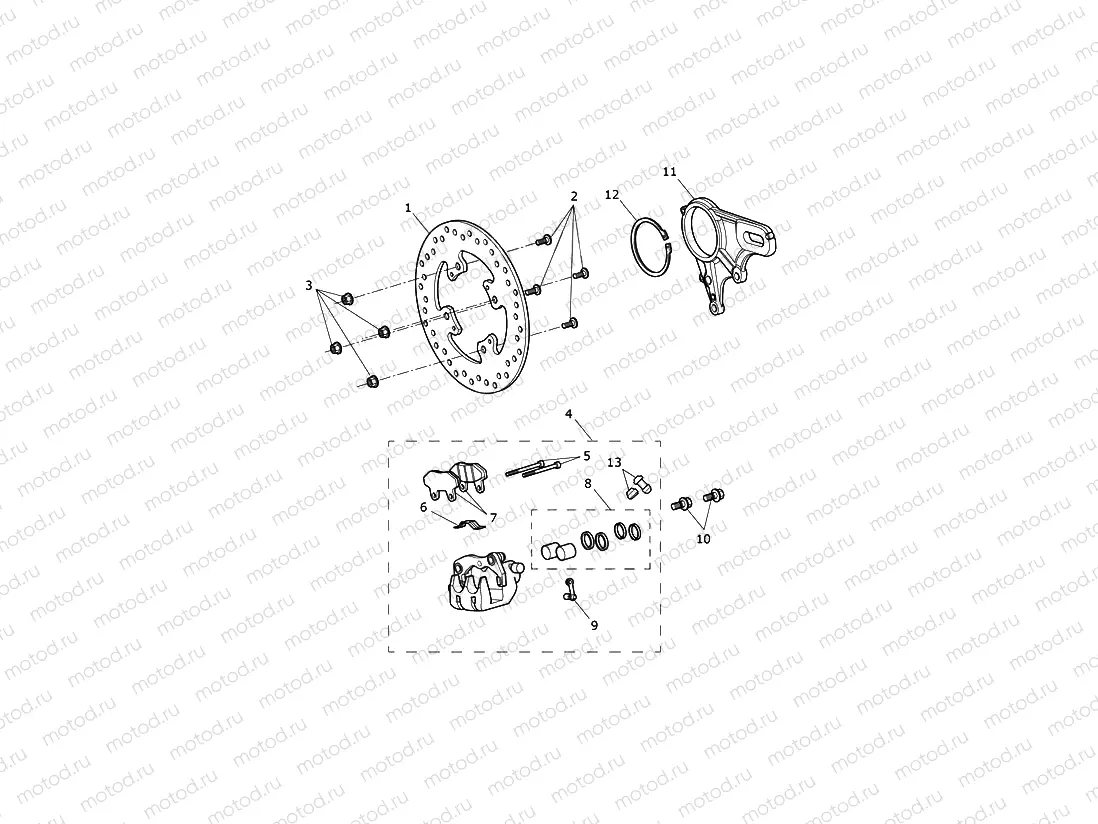 Rear Brake Caliper & Disc
