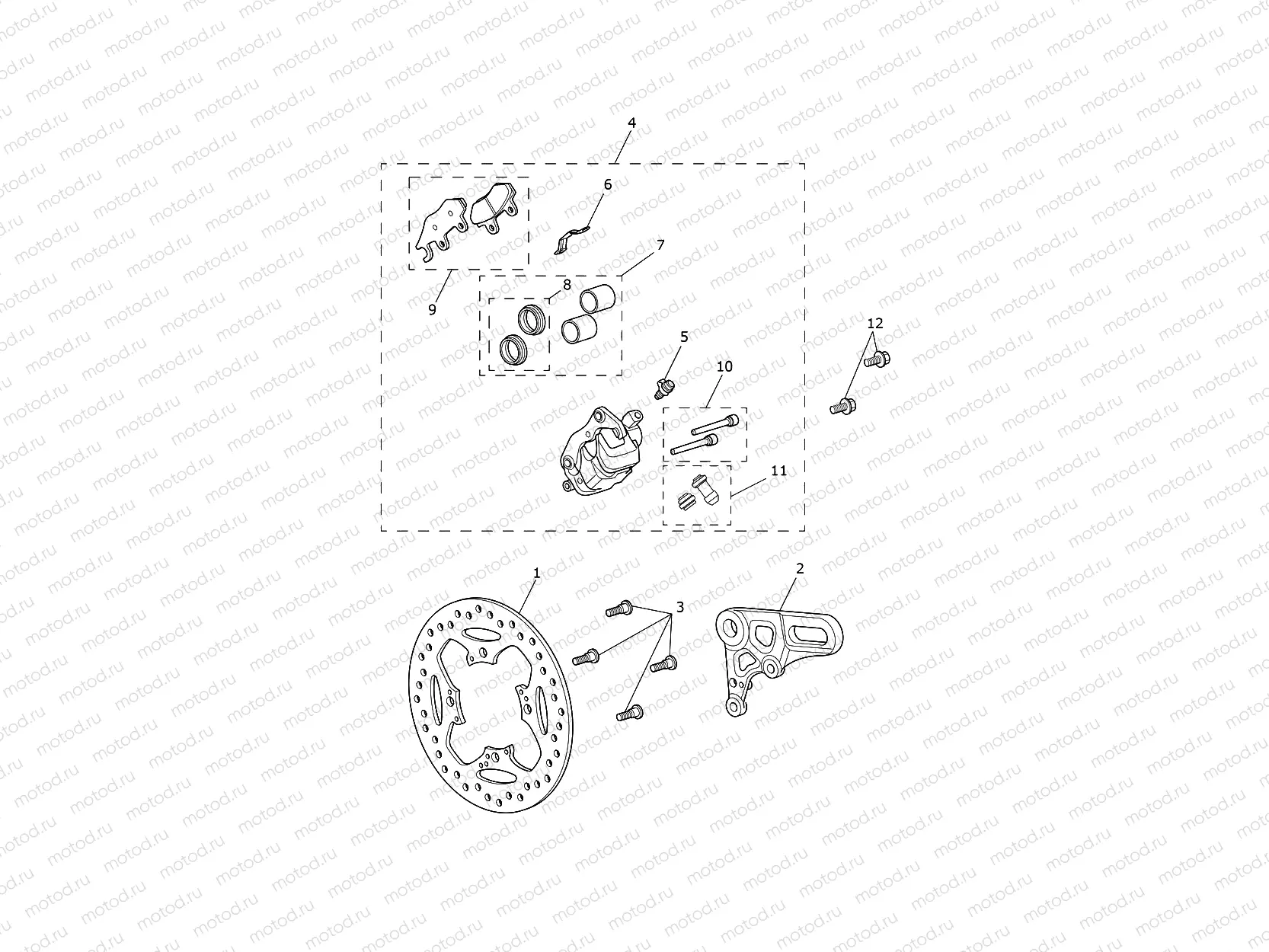 Rear Brake Caliper & Disc