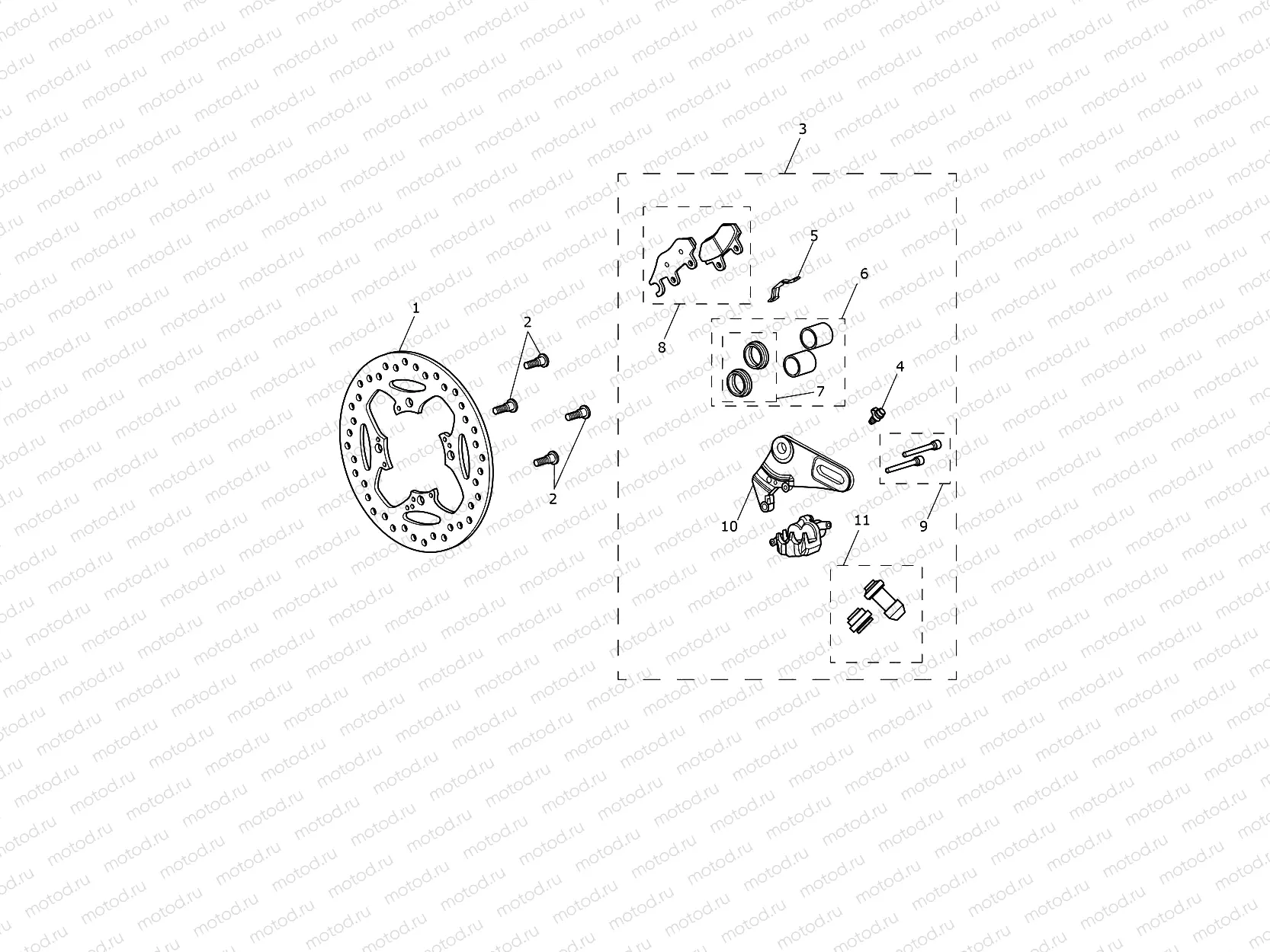 Rear Brake Caliper & Disc