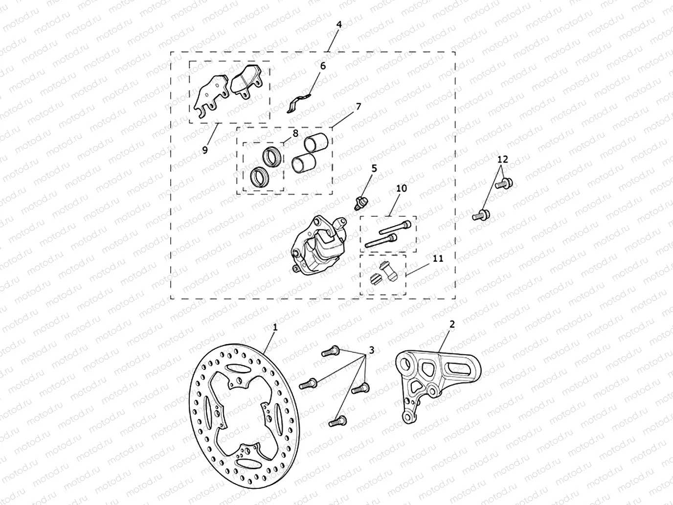Rear Brake Caliper & Disc