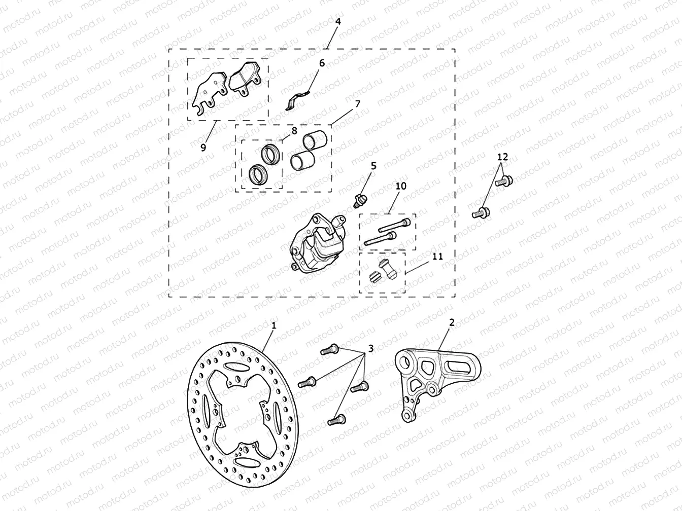 Rear Brake Caliper & Disc