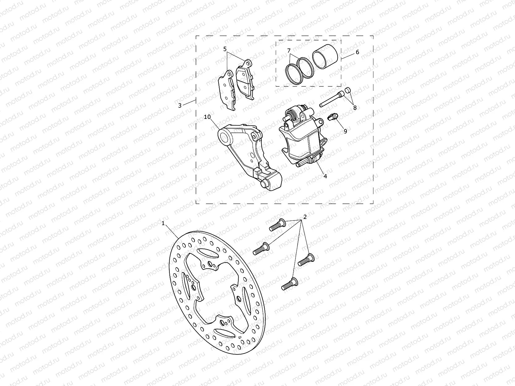 Rear Brake Caliper & Disc