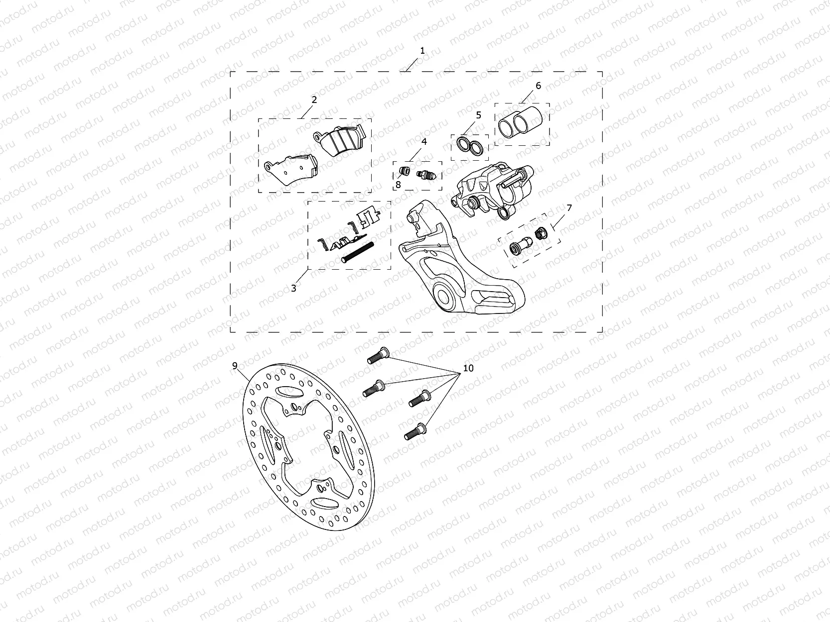 Rear Brake Caliper & Disc
