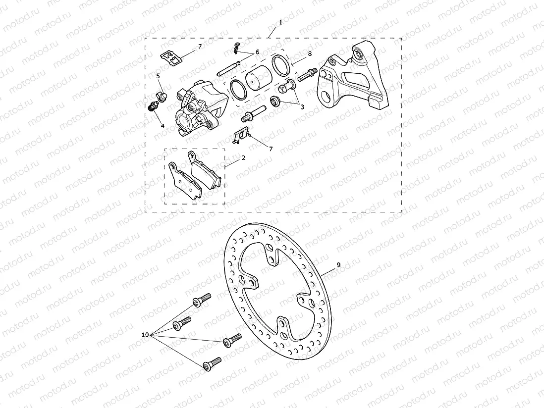 Rear Brake Caliper & Disc