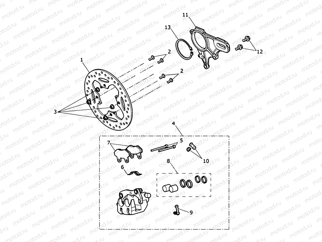 Rear Brake Caliper & Disc