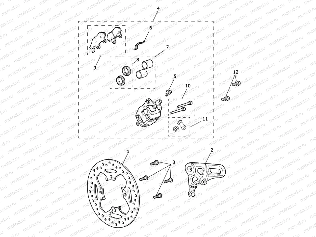Rear Brake Caliper & Disc