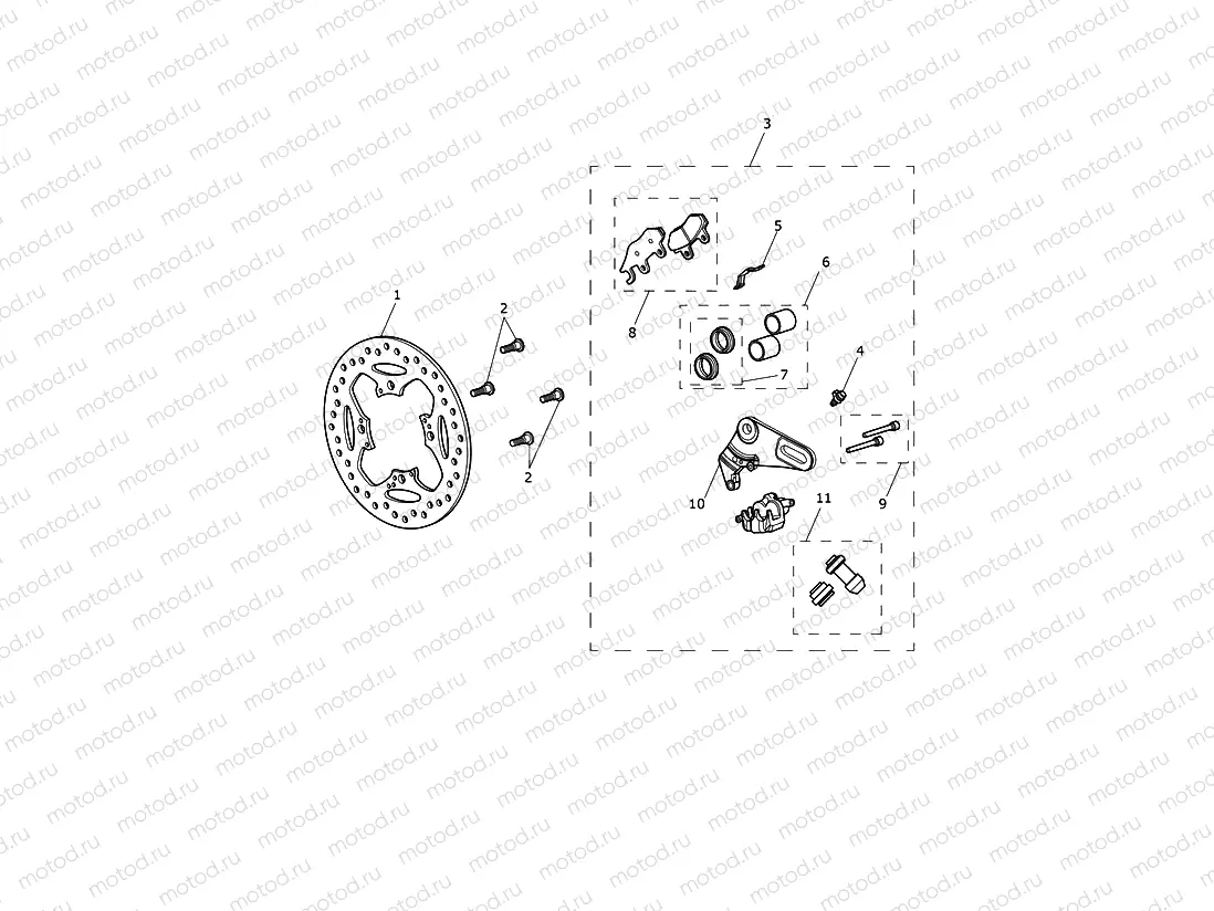 Rear Brake Caliper & Disc
