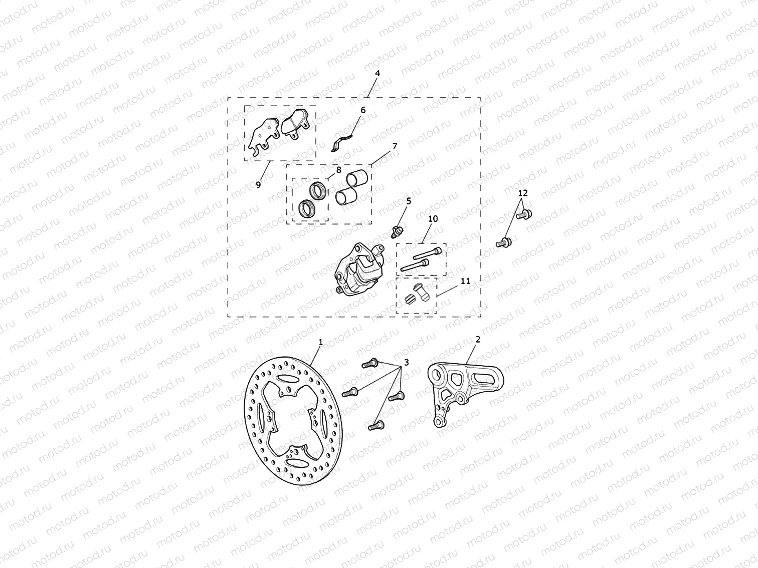 Rear Brake Caliper & Disc
