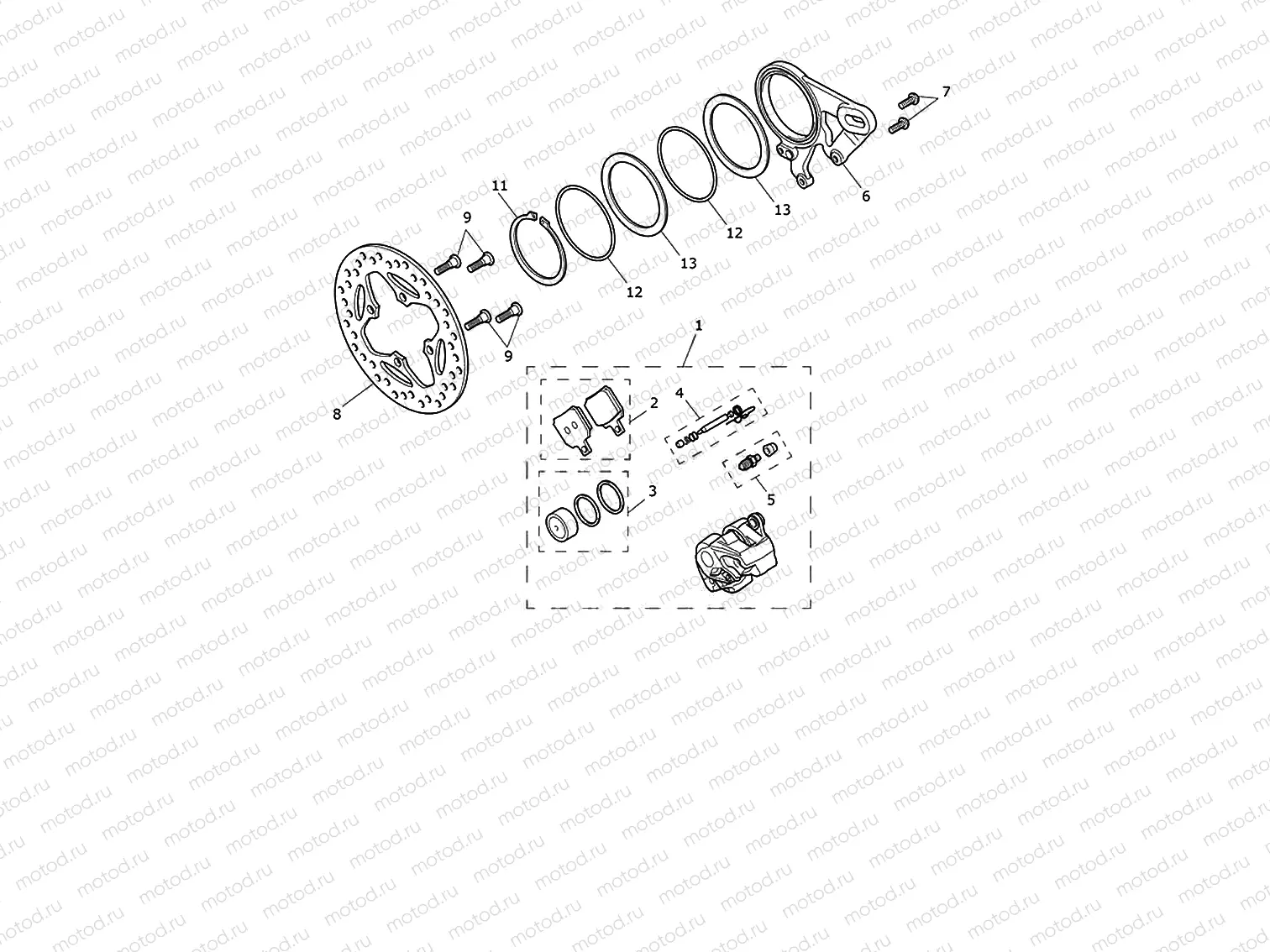 Rear brake caliper & discs