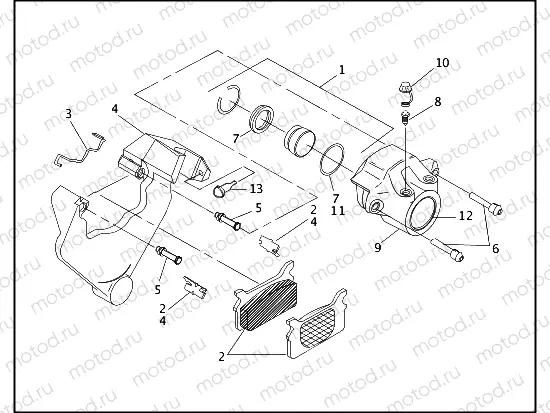 REAR BRAKE CALIPER - FLHTP