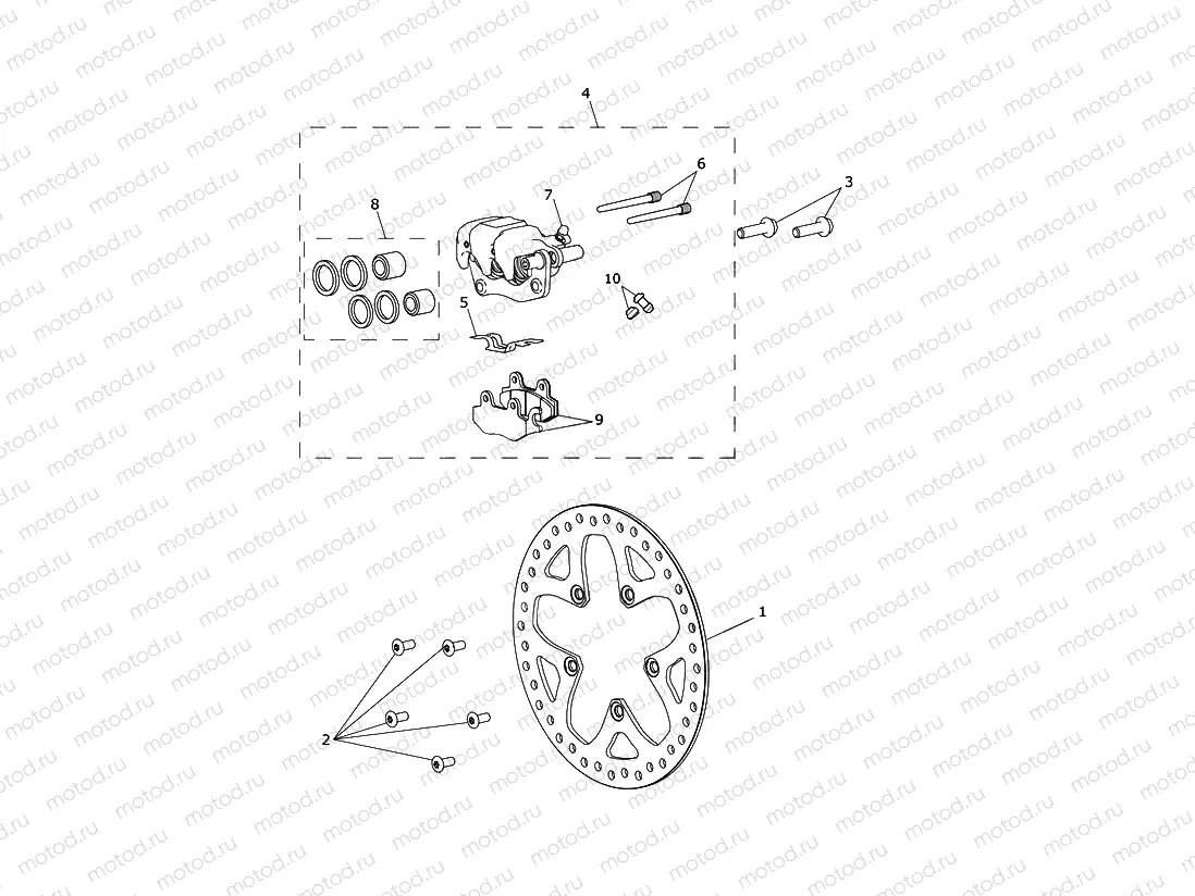 Rear Brake Calliper & Disc