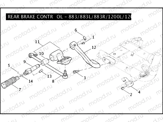 REAR BRAKE CONTROL - 883/883L/883R/1200L/1200R