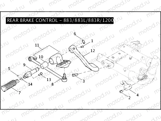REAR BRAKE CONTROL - 883/883L/883R/1200R