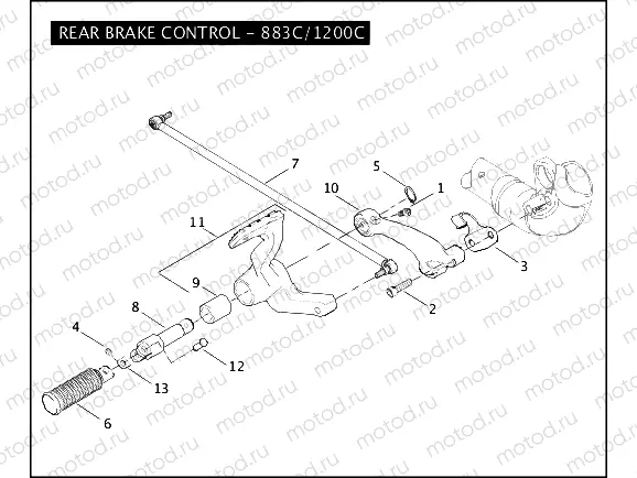 REAR BRAKE CONTROL - 883C/1200C
