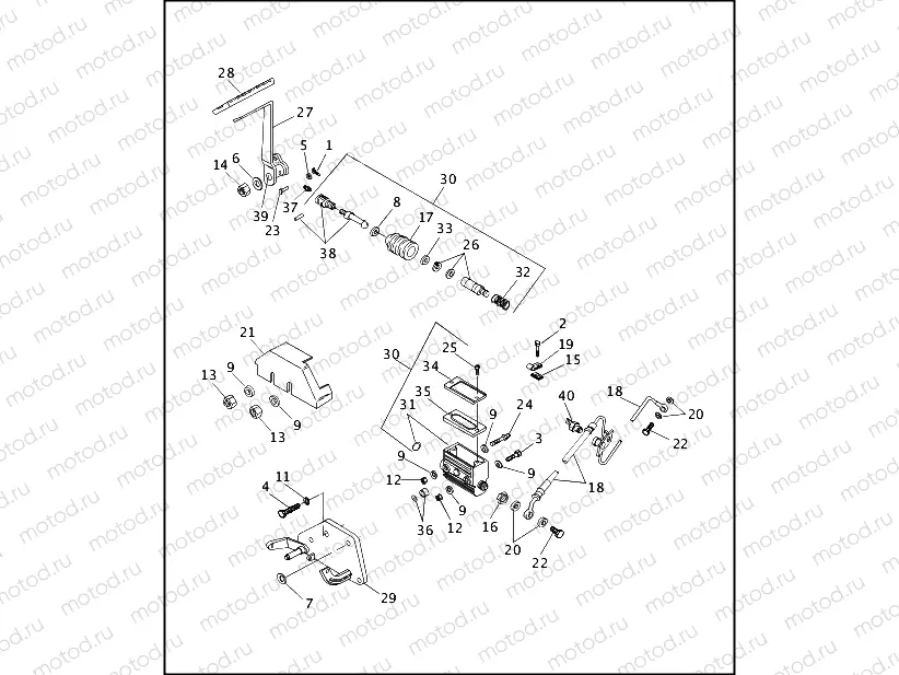 REAR BRAKE CONTROL - FLST (1 OF 2)