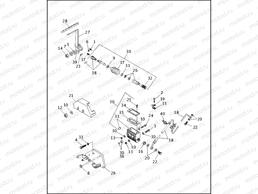 REAR BRAKE CONTROL - FLST (1 OF 2)