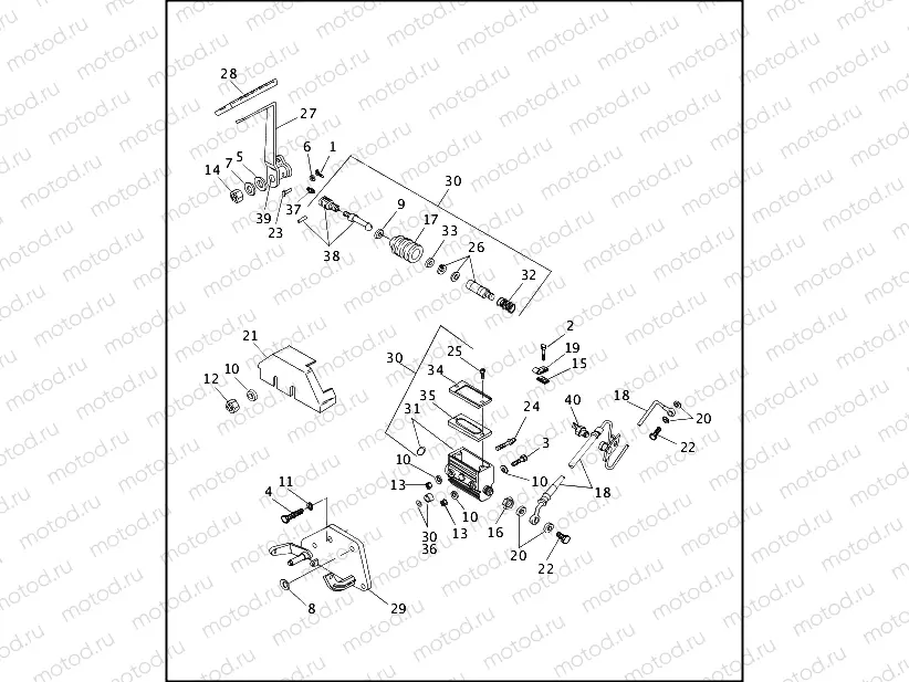 REAR BRAKE CONTROL - FLST MODELS