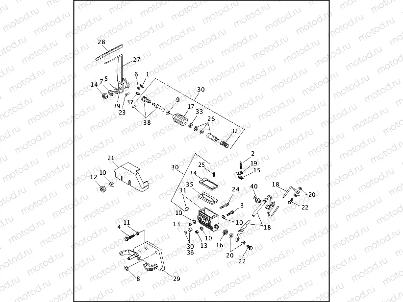 REAR BRAKE CONTROL - FLST MODELS