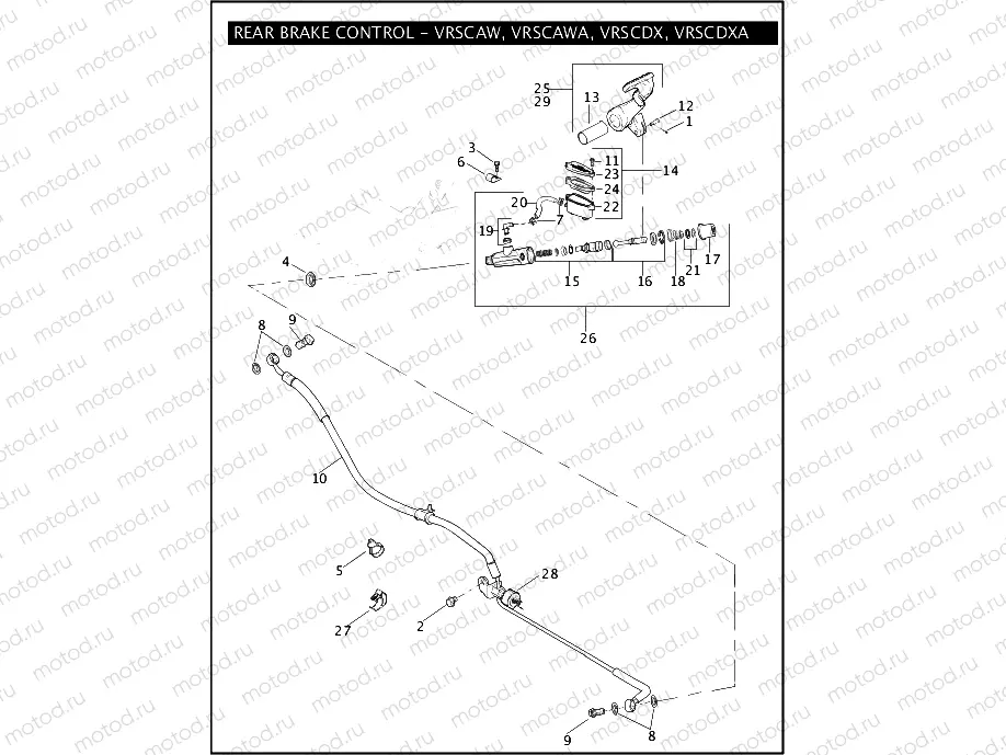 REAR BRAKE CONTROL - VRSCAW, VRSCAWA, VRSCDX, VRSCDXA