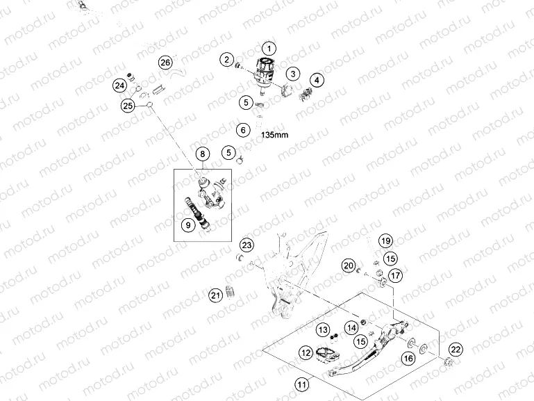 REAR BRAKE CONTROL|Frame|13