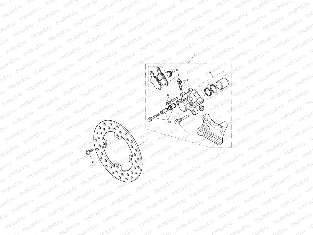 Rear Brake Disc and Caliper Double sided swingarm