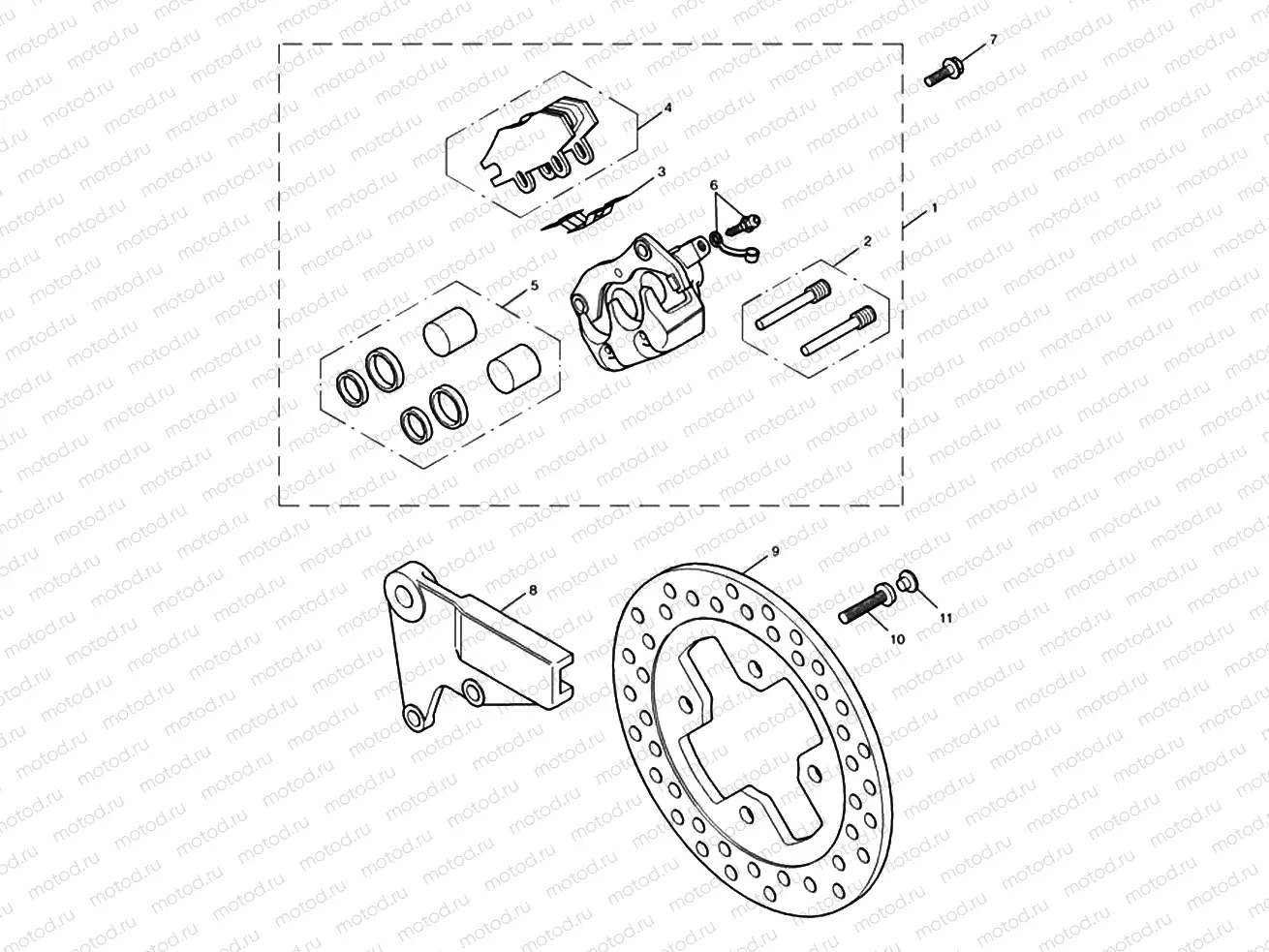 Rear Brake Disc & Caliper