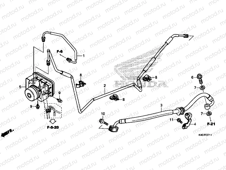 REAR BRAKE HOSE/BRAKE PIPE (ABS) (NSS125ADH/K)