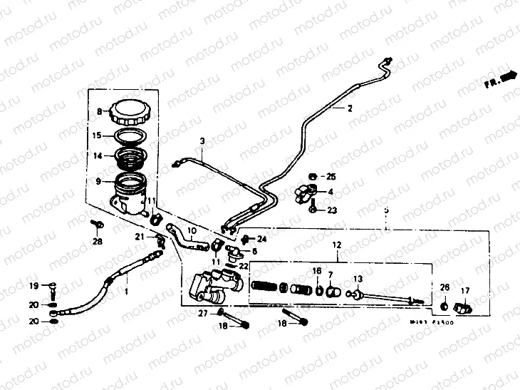 Rear brake master cylinder