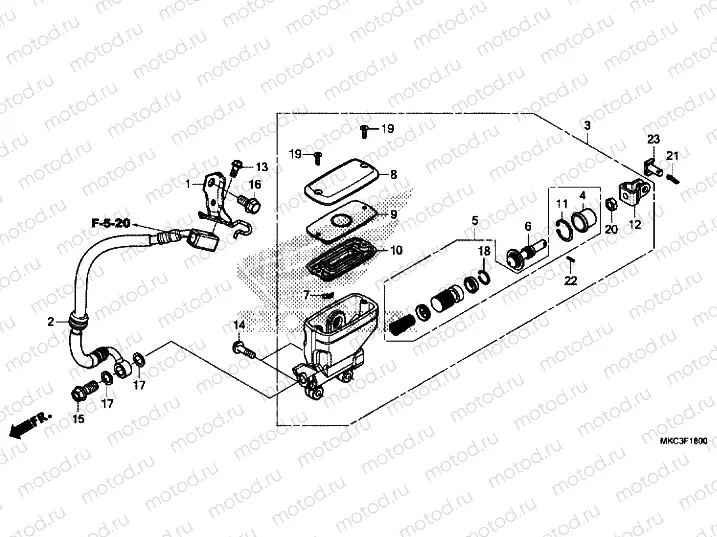 REAR BRAKE MASTER CYLINDER