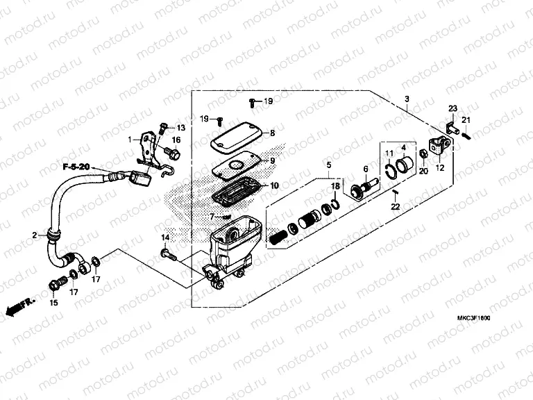 REAR BRAKE MASTER CYLINDER