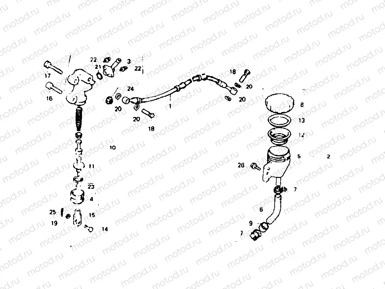 Rear brake master cylinder