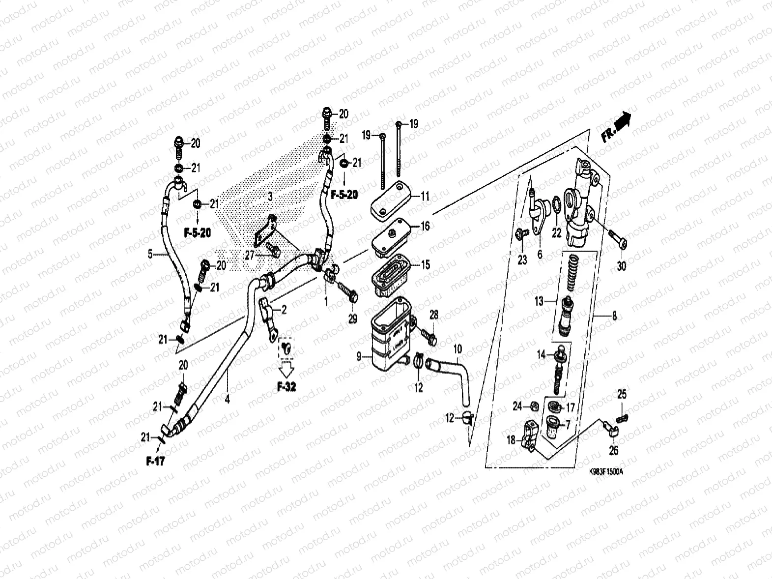 REAR BRAKE MASTER CYLINDER