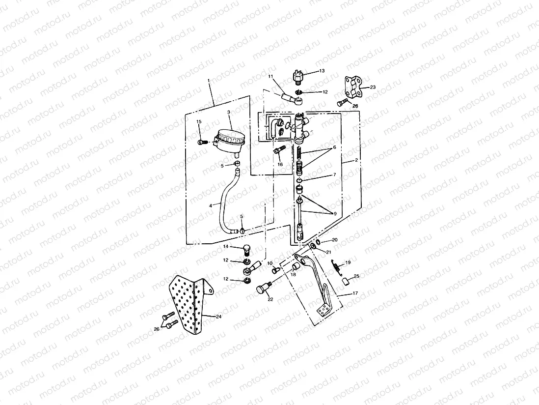 Rear Brake Master Cylinder, Rese