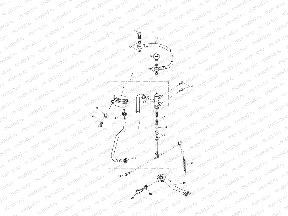 Rear Brake Master Cylinder, Rese