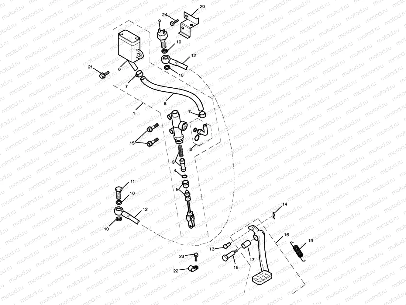 Rear Brake Master Cylinder, Rese