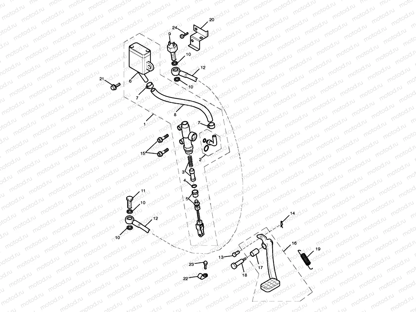 Rear Brake Master Cylinder, Rese