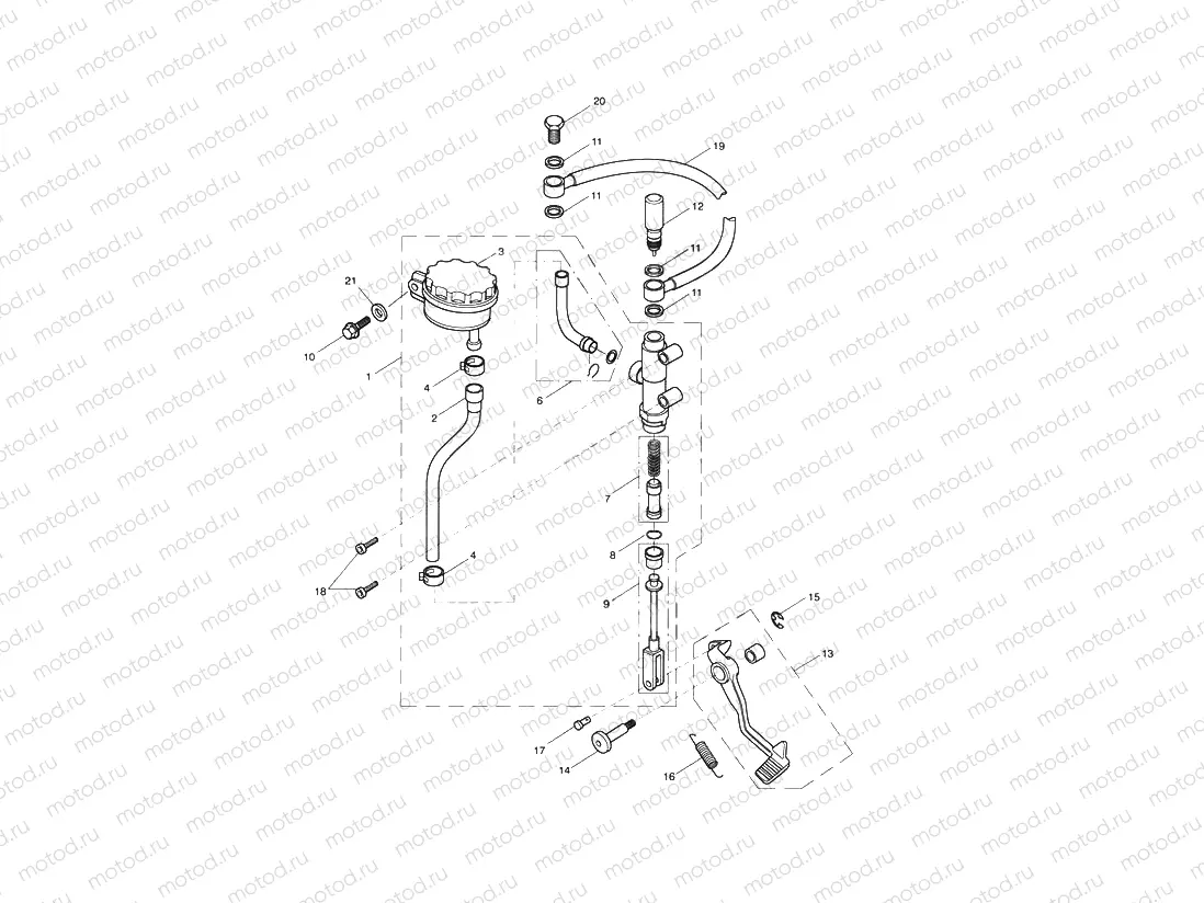 Rear Brake Master Cylinder, Rese